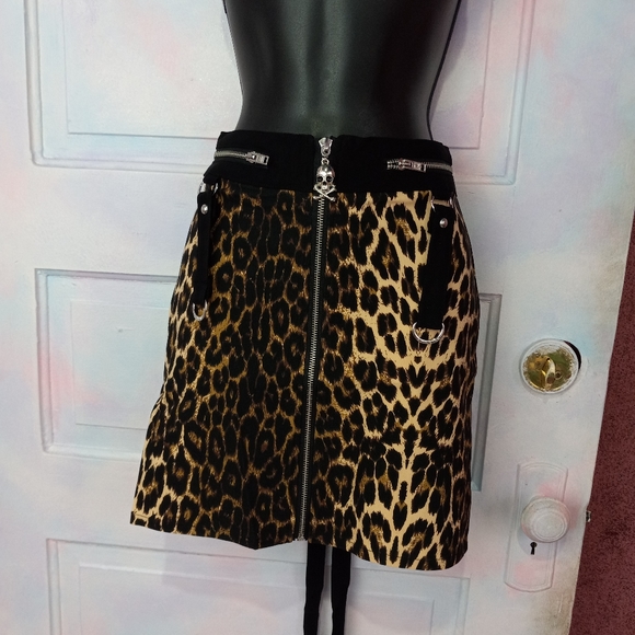 Killstar nwt leopard goth/punk skirt! Pretty kitty strappy mini! FINAL PRICE! - Picture 13 of 16